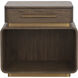 Taro 28.25 X 26.5 inch Brown / Brushed Gold Nightstand